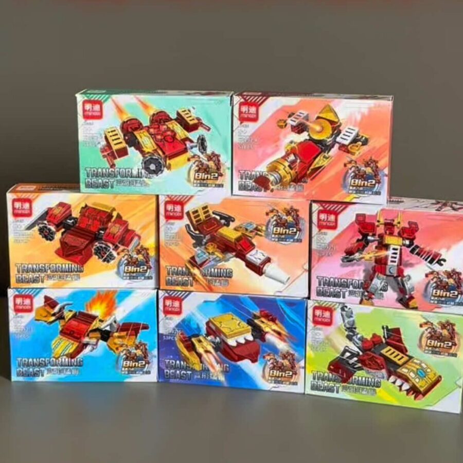Combo xếp hình 8in2 – Robot chiến đấu & Khủng long