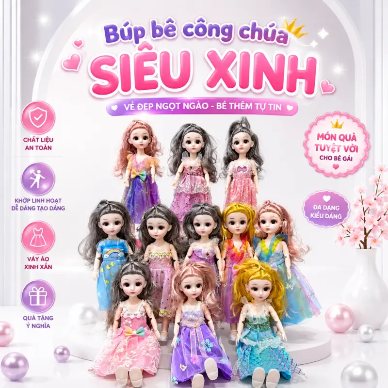 Búp bê công chúa thời trang 30cm khớp cử động — Búp bê công chúa thời trang 30cm khớp cử động