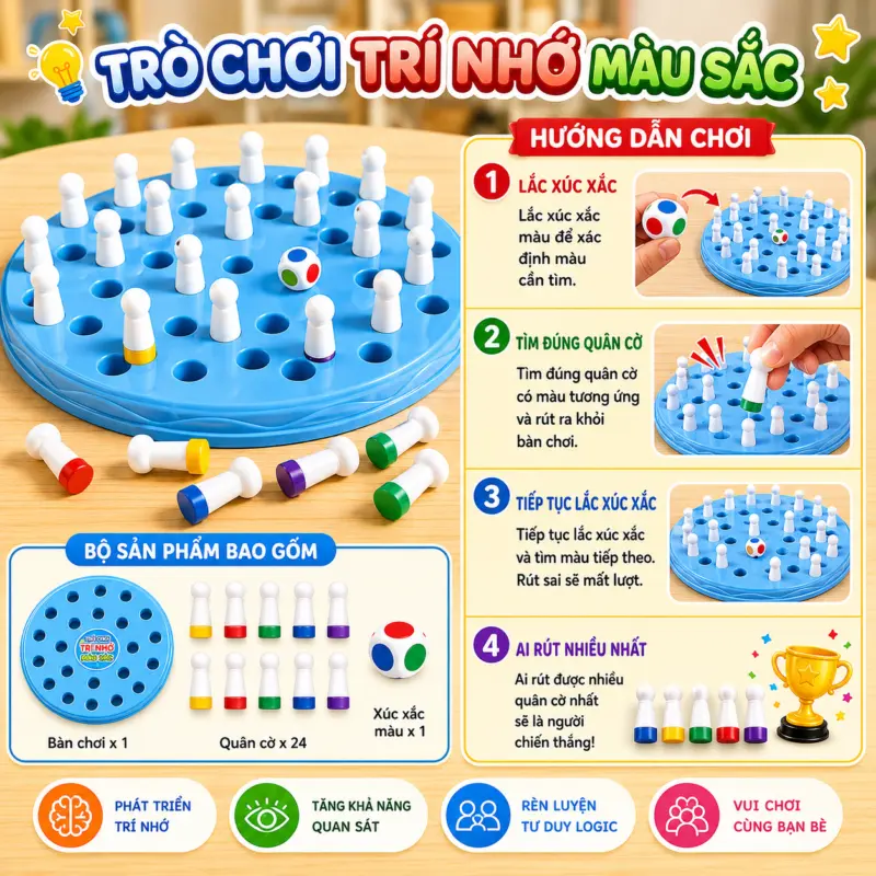 Trò chơi ghi nhớ màu sắc cho bé — Trò chơi ghi nhớ màu sắc cho bé