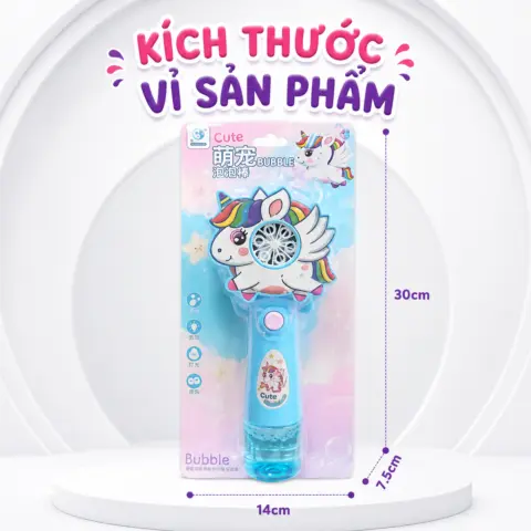 Gậy thổi bong bóng hình kỳ lân cho bé