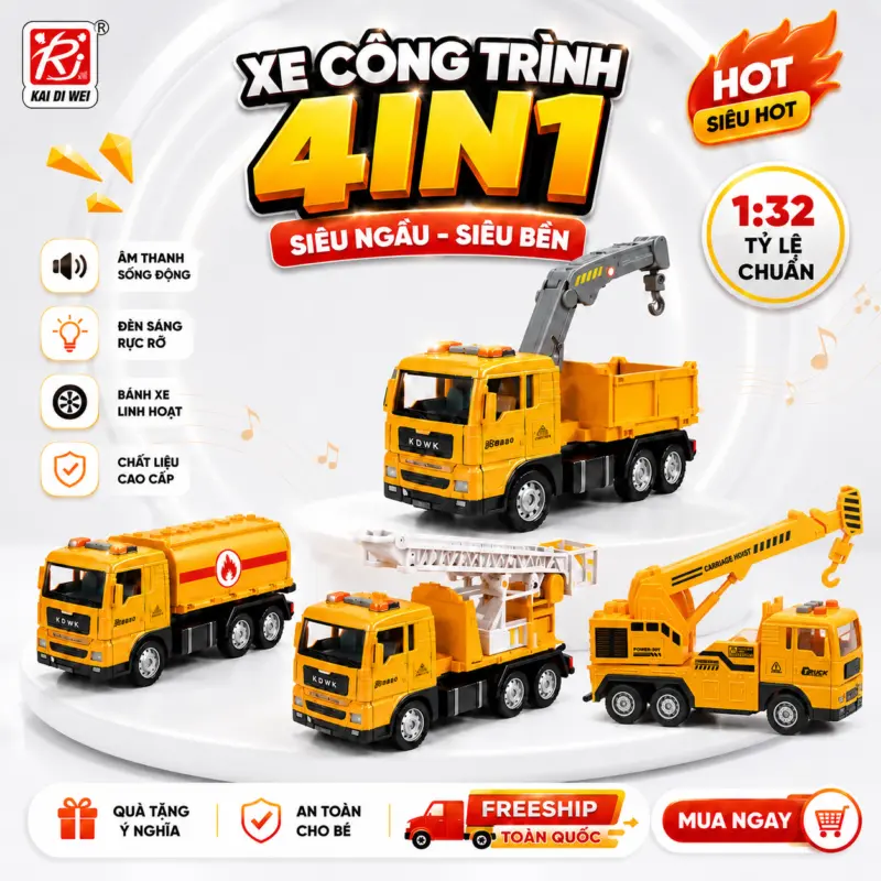 Xe công trình mô hình hợp kim tỷ lệ 1:32 — Xe công trình mô hình hợp kim tỷ lệ 1:32