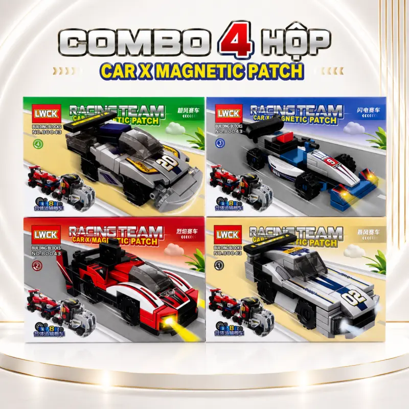 Bộ xếp hình xe đua Racing Team 8 mẫu — Bộ xếp hình xe đua Racing Team 8 mẫu