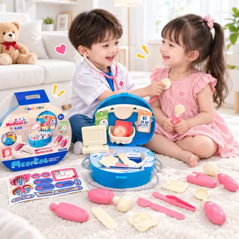Bộ đồ chơi bác sĩ túi xách dựng thành bàn khám — Bộ đồ chơi bác sĩ túi xách dựng thành bàn khám