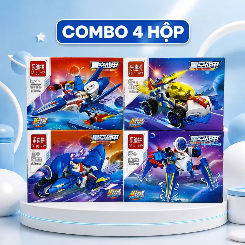 Bộ xếp hình Mecha 4in1 ghép thành robot lớn — Bộ xếp hình Mecha 4in1 ghép thành robot lớn