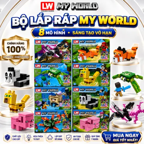 Bộ đồ chơi xếp hình My World 8 mẫu