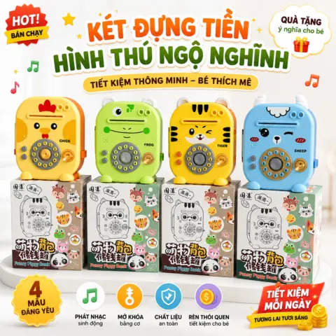 KÉT ĐỰNG TIỀN HÌNH THÚ NGỘ NGHĨNH – BÉ HỌC QUẢN LÝ TÀI CHÍNH DỄ DÀNG