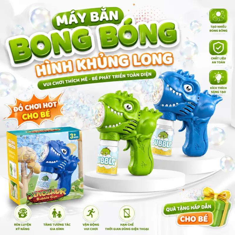 Máy thổi bong bóng hình khủng long cho bé — Máy thổi bong bóng hình khủng long cho bé