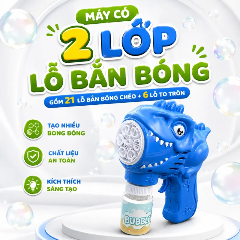 Máy thổi bong bóng hình khủng long cho bé — Máy thổi bong bóng hình khủng long cho bé