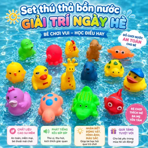 Bộ 15 con thú cao su thả bồn tắm cho bé