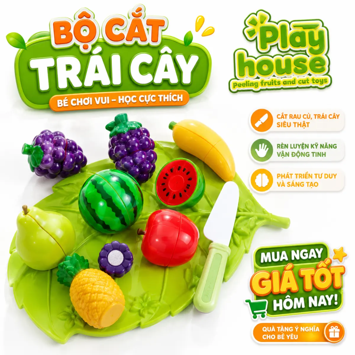 Bộ đồ chơi cắt trái cây rau củ cho bé