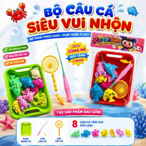 BỘ ĐỒ CHƠI CÂU CÁ NAM CHÂM CHO BÉ