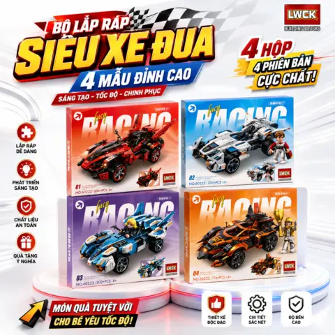 Bộ xếp hình Racing 4 mẫu xe đua