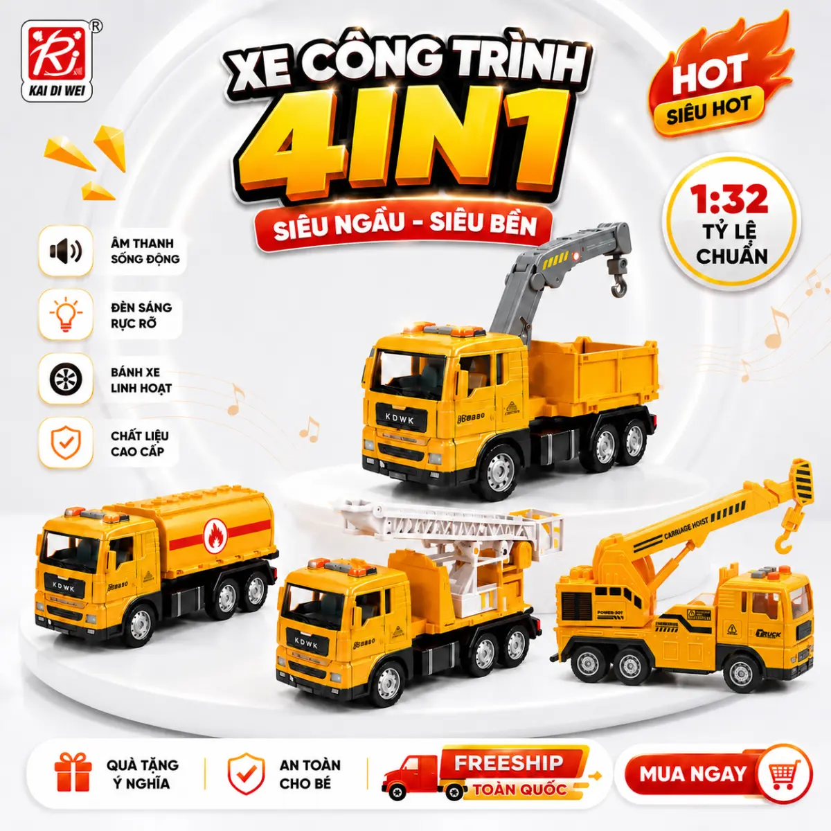 Xe công trình mô hình hợp kim tỷ lệ 1:32