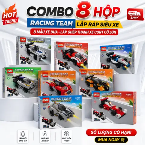 Bộ xếp hình xe đua Racing Team 8 mẫu