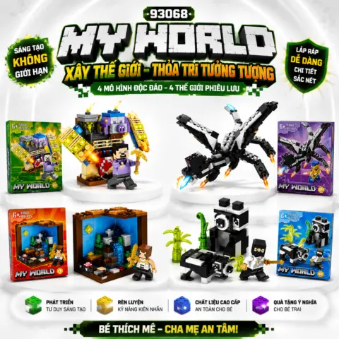 Đồ Chơi Xếp Hình My World – 4 Mô Hình Độc Đáo, Bé Thỏa Sức Sáng Tạo